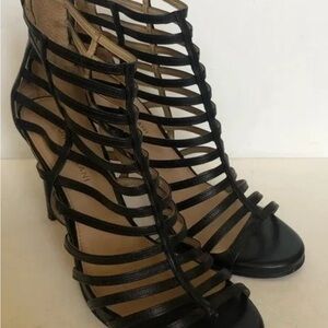 ANTONIO MELANI Black Cage Heels